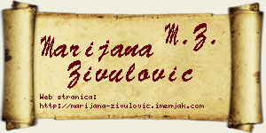 Marijana Živulović vizit kartica